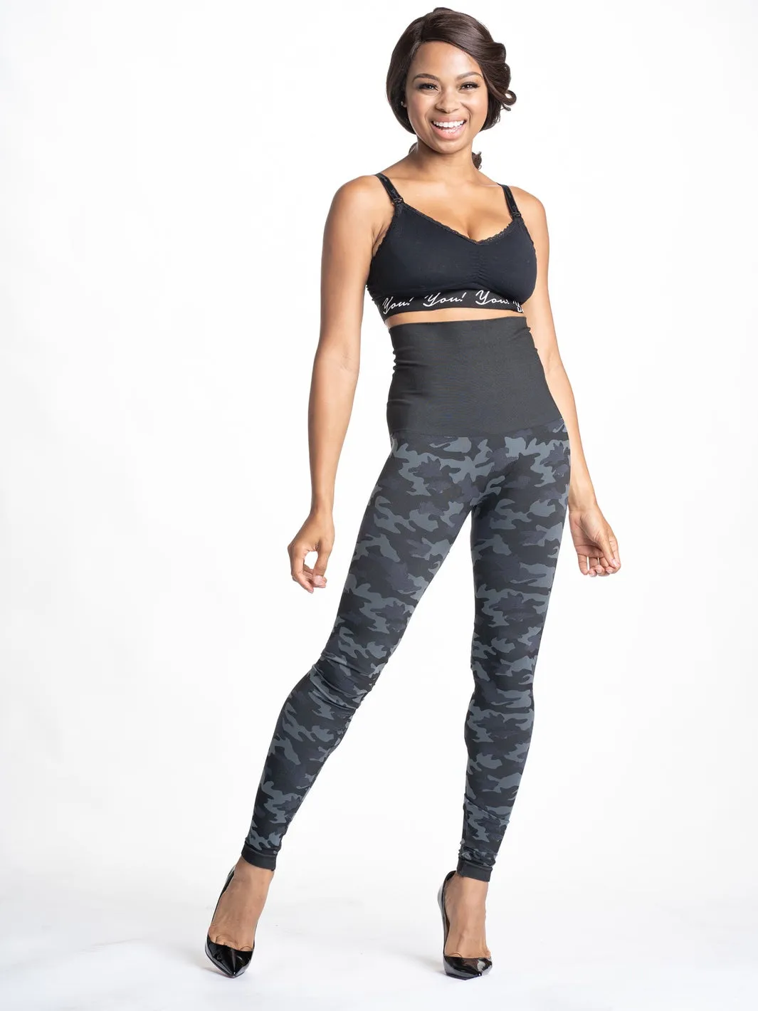 Snapback™ Postpartum Leggings - Black Camo (2 Pack)