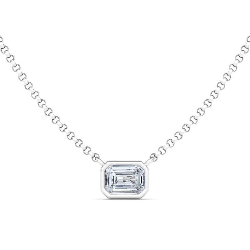 Solo Emerald Diamond Bezel Pendant