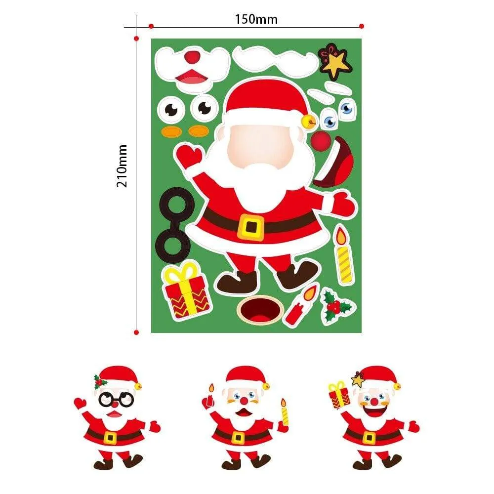 Stickers Puzzle Games Kids DIY Make-a-Face Santa Claus Snowman Elk Dressing Puzzles Children Education Toy Games Self-stick