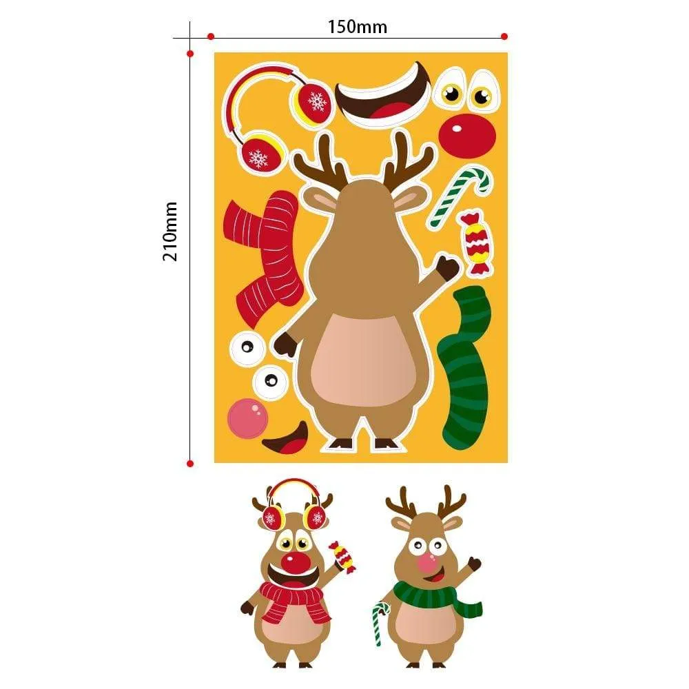 Stickers Puzzle Games Kids DIY Make-a-Face Santa Claus Snowman Elk Dressing Puzzles Children Education Toy Games Self-stick