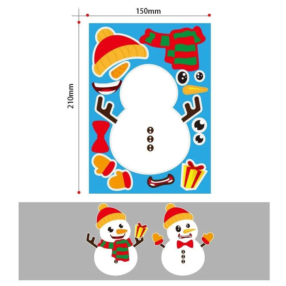 Stickers Puzzle Games Kids DIY Make-a-Face Santa Claus Snowman Elk Dressing Puzzles Children Education Toy Games Self-stick