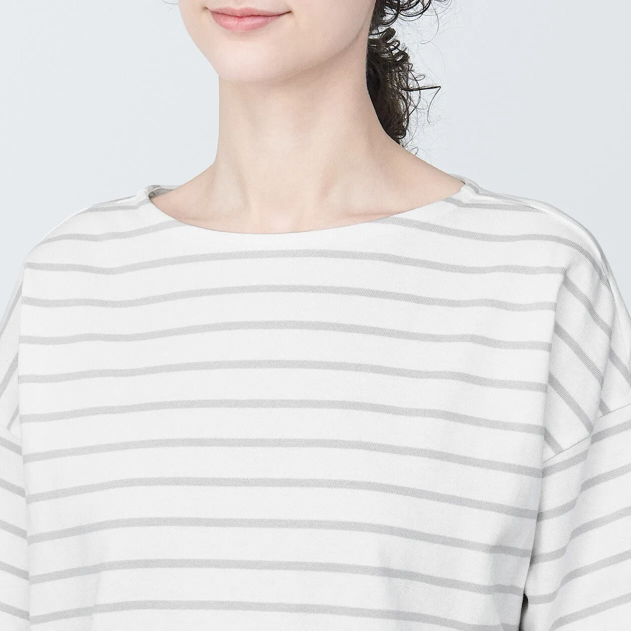 Striped Boatneck Short Sleeve T-Shirt