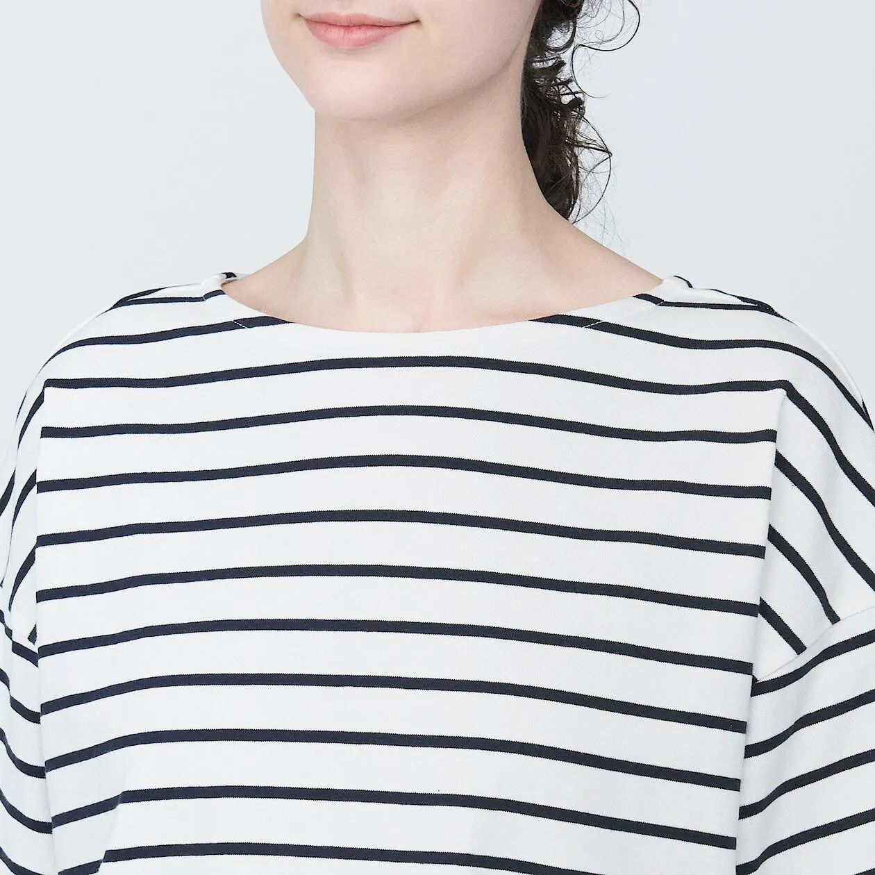 Striped Boatneck Short Sleeve T-Shirt