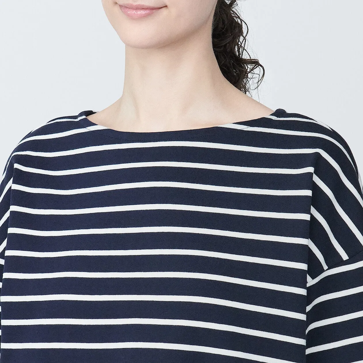 Striped Boatneck Short Sleeve T-Shirt