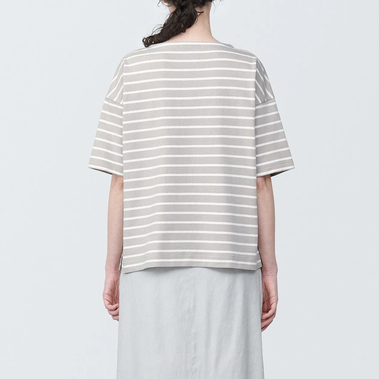 Striped Boatneck Short Sleeve T-Shirt