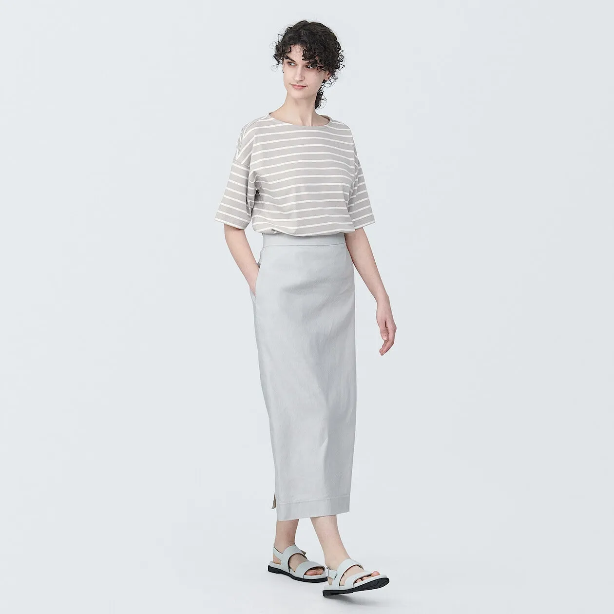 Striped Boatneck Short Sleeve T-Shirt