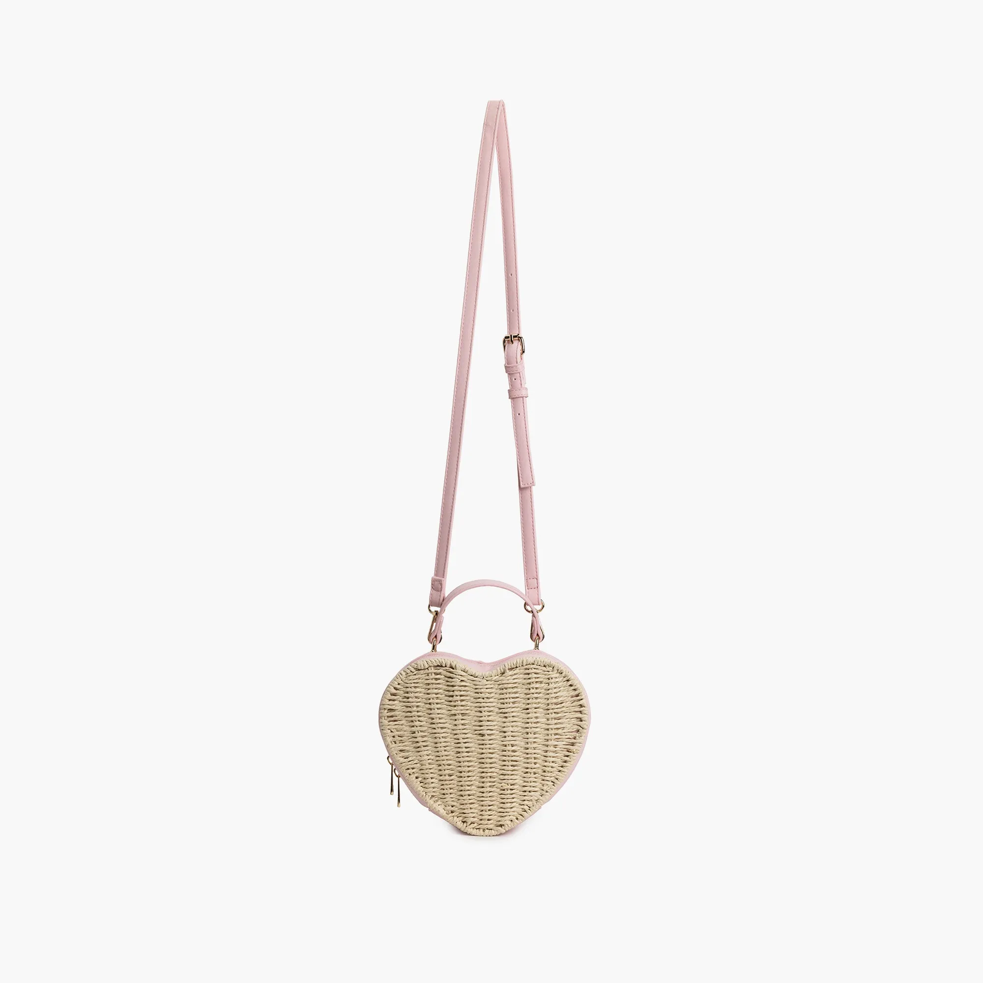 Sundrop Heart Straw Crossbody Bag