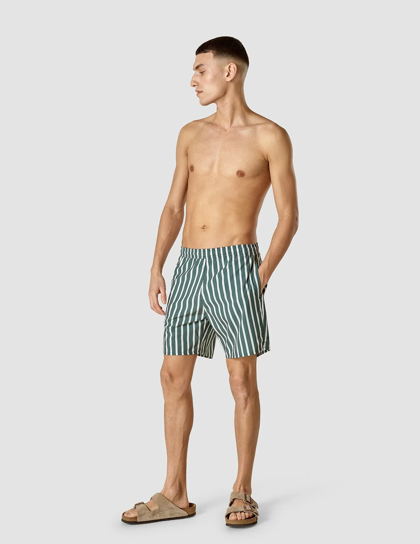 Swim Shorts Garden Green Stripe