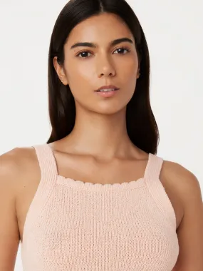 The Crochet Knit Tank in Light Pink