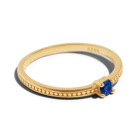 THE EMMA RING BLUE - 18k gold plated