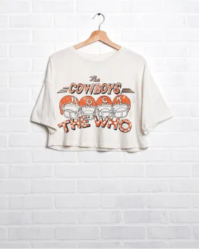 The Who OSU Cowboys Rock White Cropped Tee