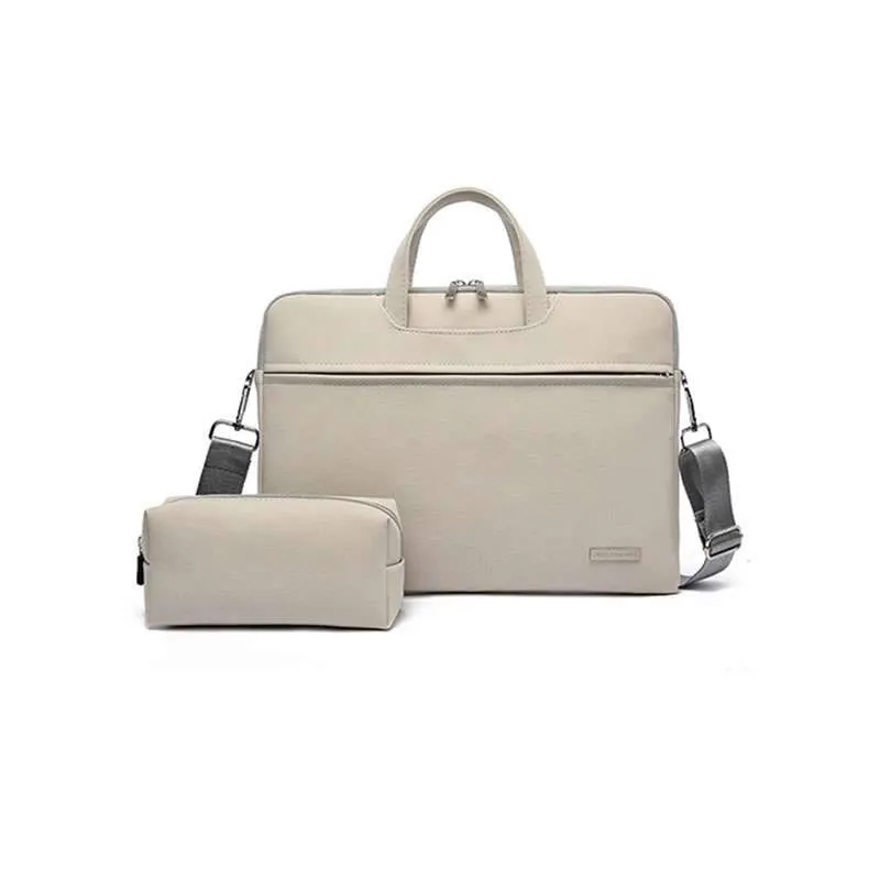 Thin Shockproof Laptop Shoulder Bag with matching pouch