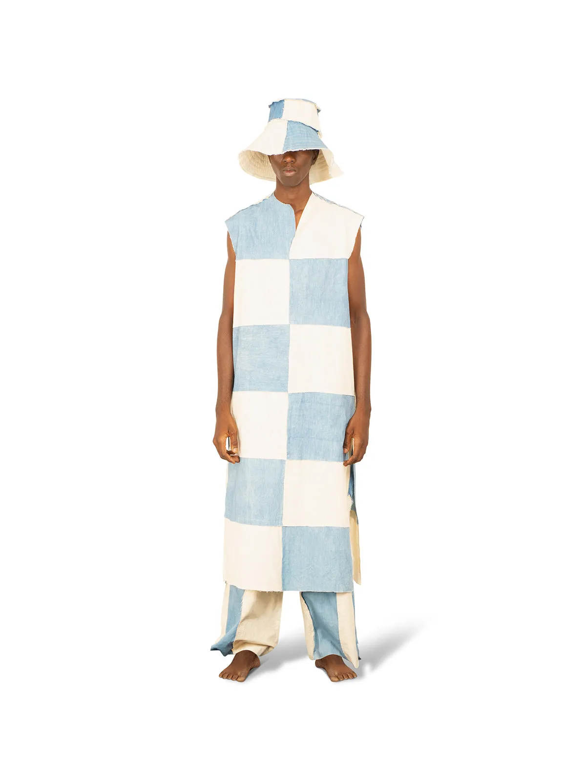 TIU x IAMISIGO Ivory & Sky-Blue Tunic Dress