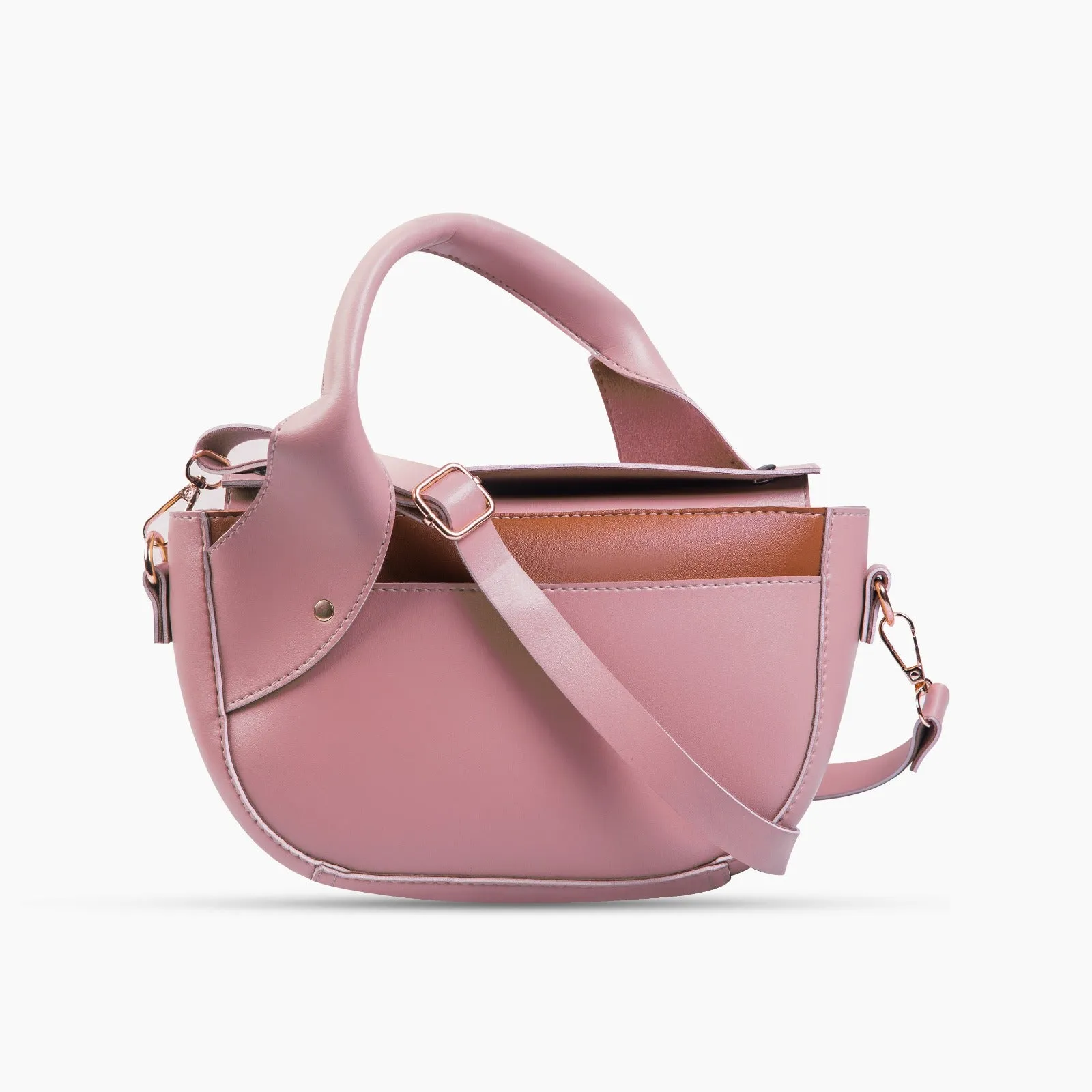 TWISTED HANDLE PINK HANDBAG