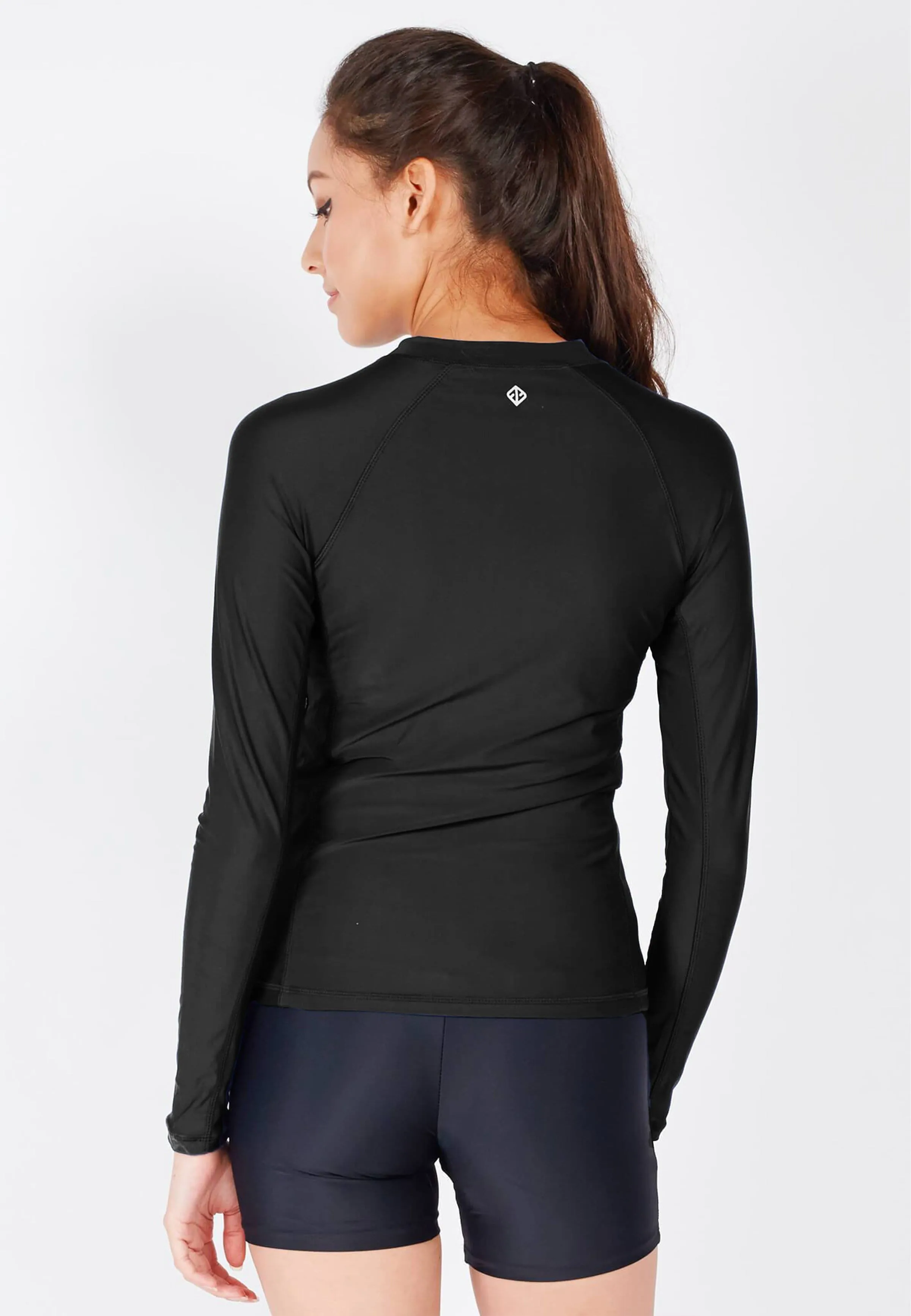 UPF50  Zip Front Long Sleeve Rashguard (Black) | XS - 4XL