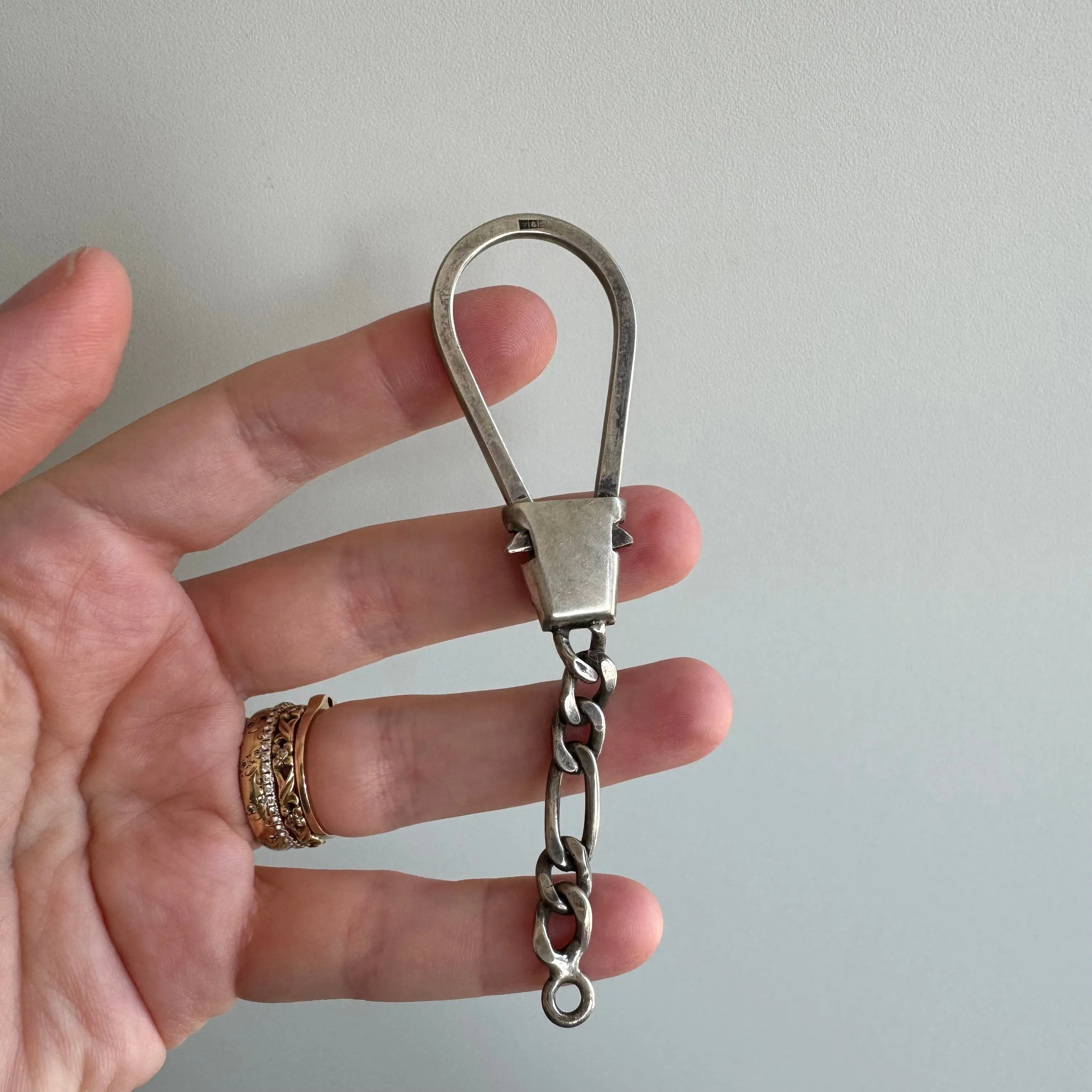 V I N T A G E // possibilities / 800 silver Egyptian connector / oversized keychain clasp