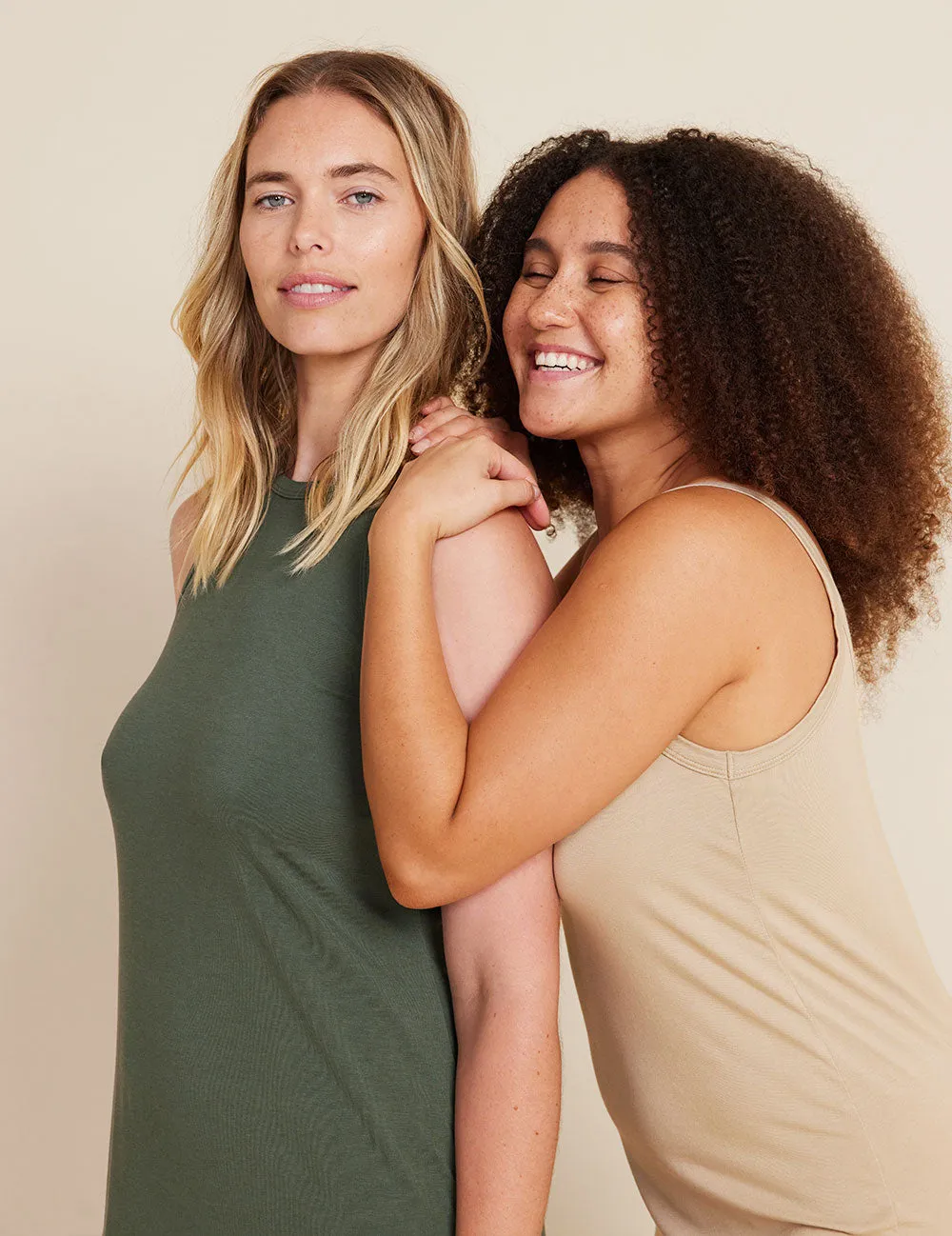 V-Neck Slip Dress - Moss