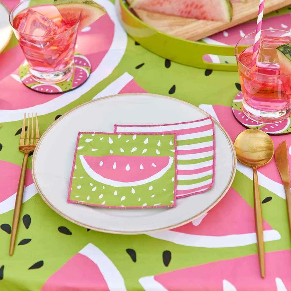 Watermelon blu Kitchen Reusable Cocktail Napkins Set of 8