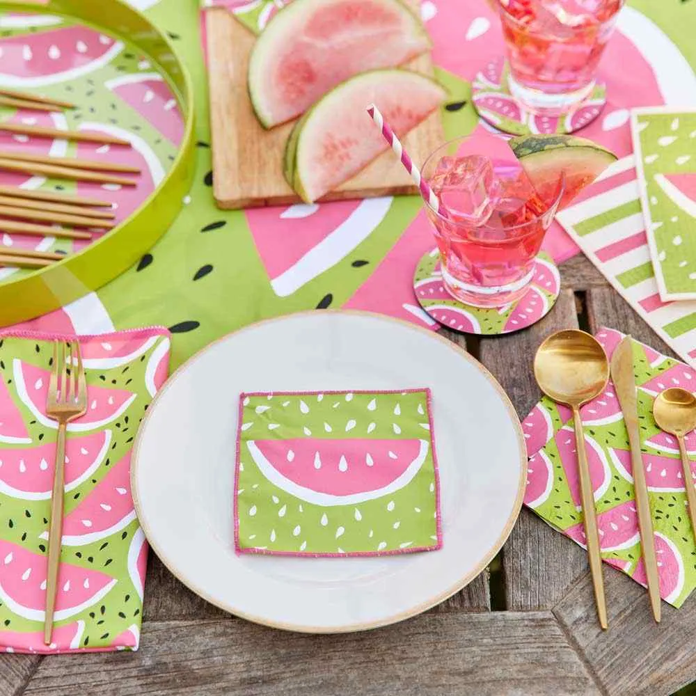 Watermelon blu Kitchen Reusable Cocktail Napkins Set of 8