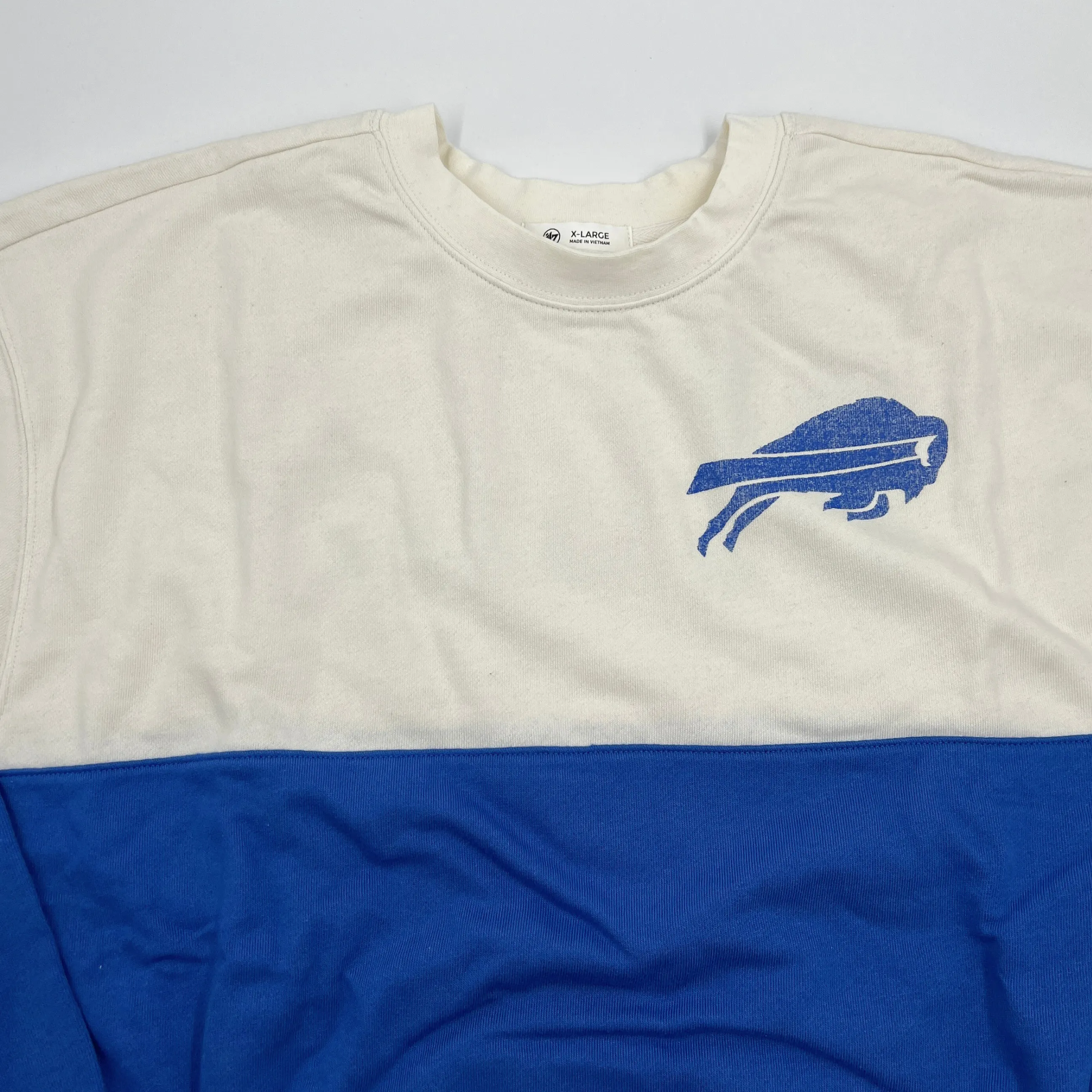 Women's '47 Brand Buffalo Bills Sandstone & Royal Cropped Sweater