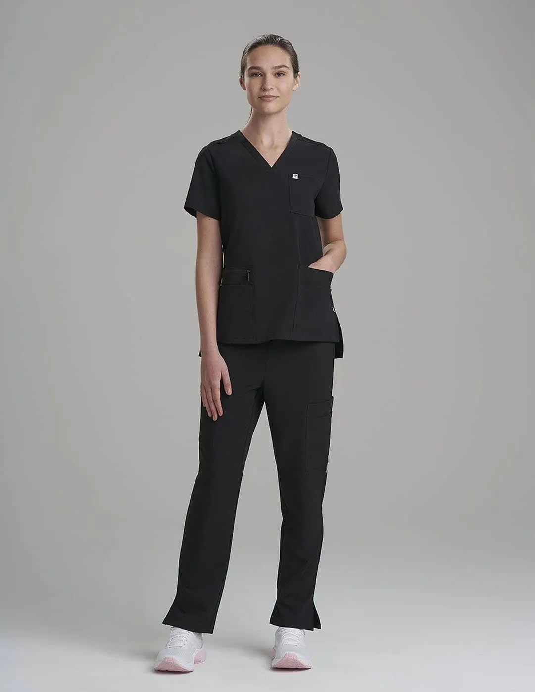 Womens 6-Pocket V-Neck Scrub Top