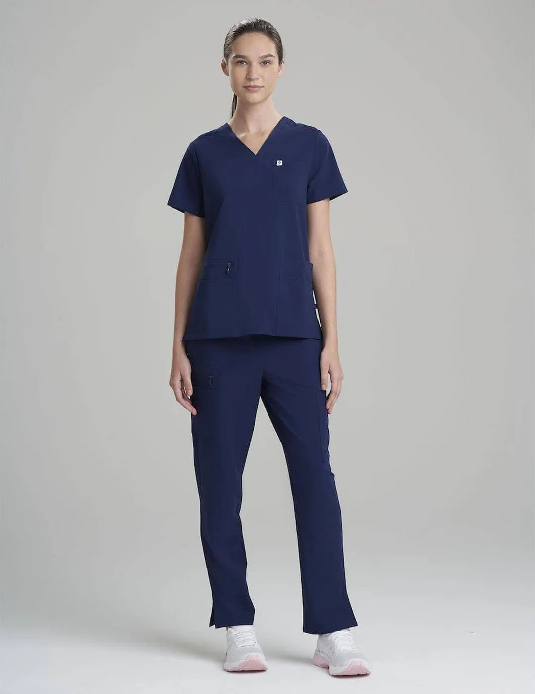 Womens 6-Pocket V-Neck Scrub Top