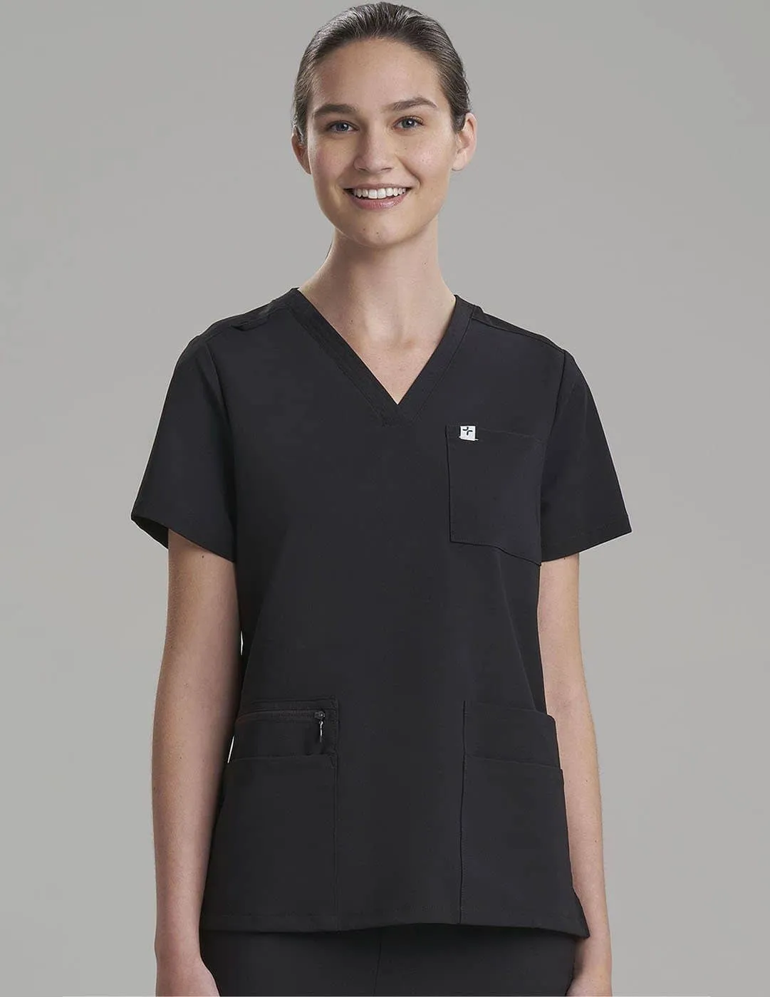 Womens 6-Pocket V-Neck Scrub Top