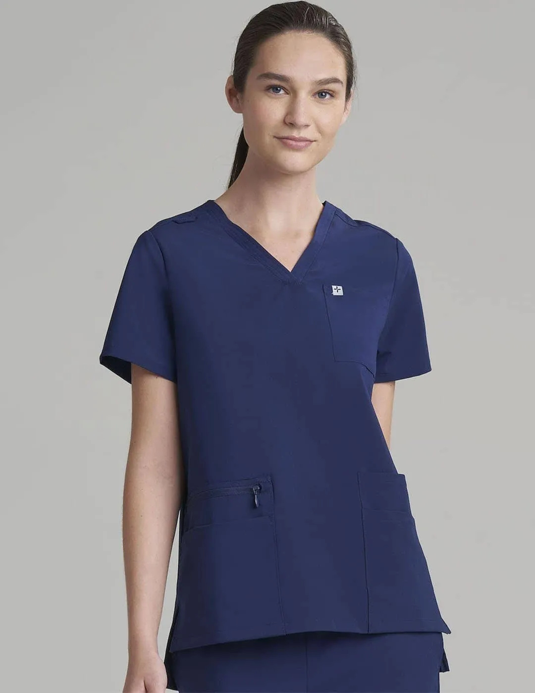 Womens 6-Pocket V-Neck Scrub Top