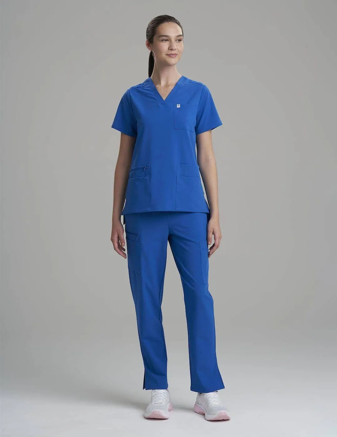 Womens 6-Pocket V-Neck Scrub Top