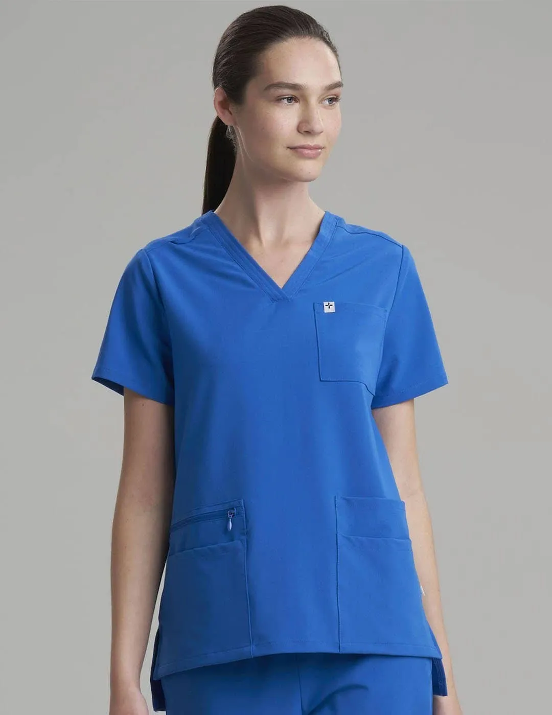 Womens 6-Pocket V-Neck Scrub Top