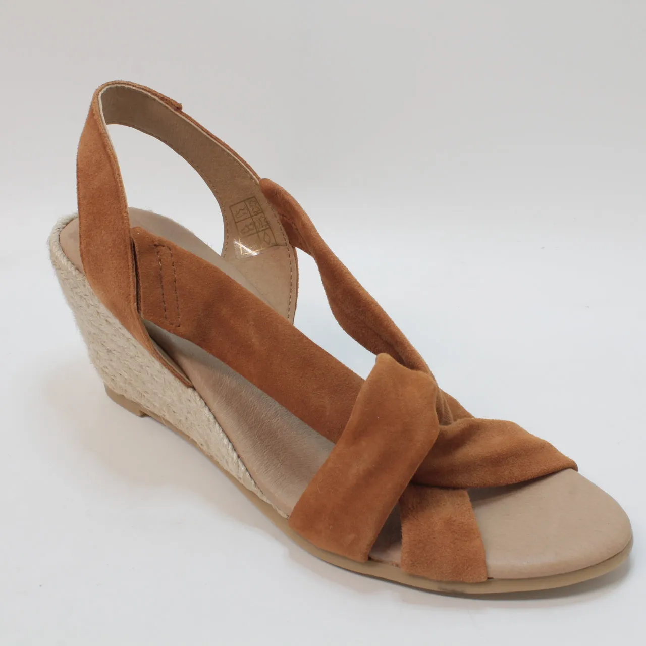 Womens Office Melly Strap Detail Espadrilles Tan Suede Uk Size 7