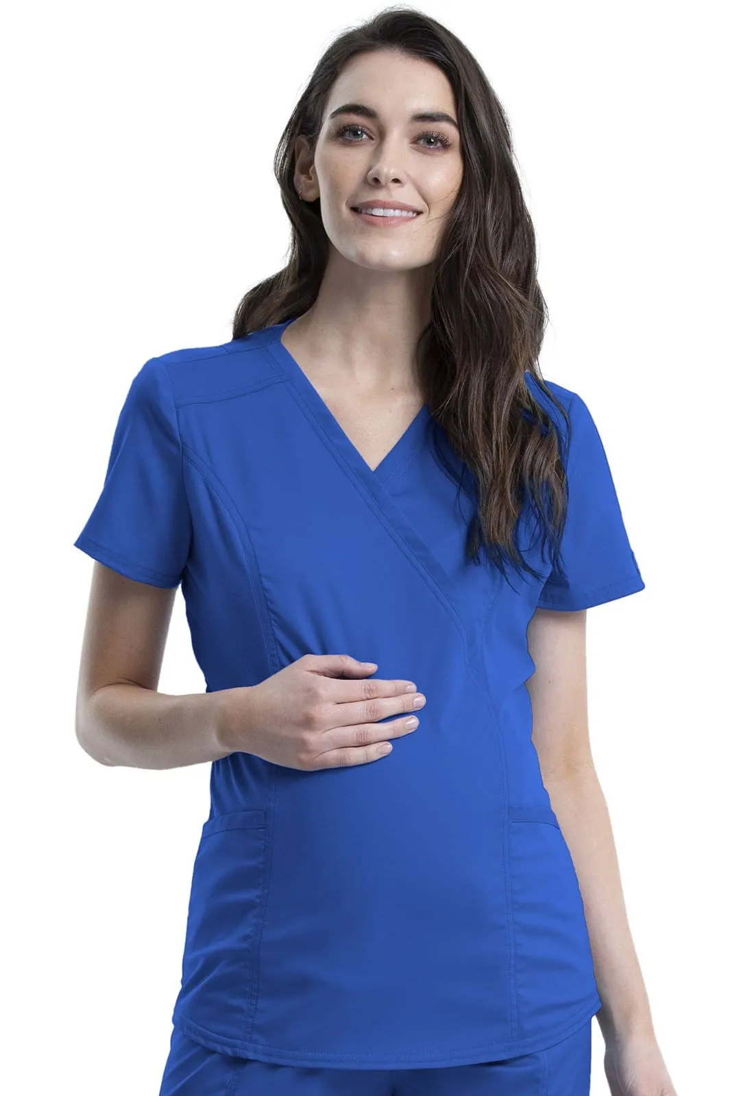 WW Revolution Maternity Mock Wrap Scrub Top WW688