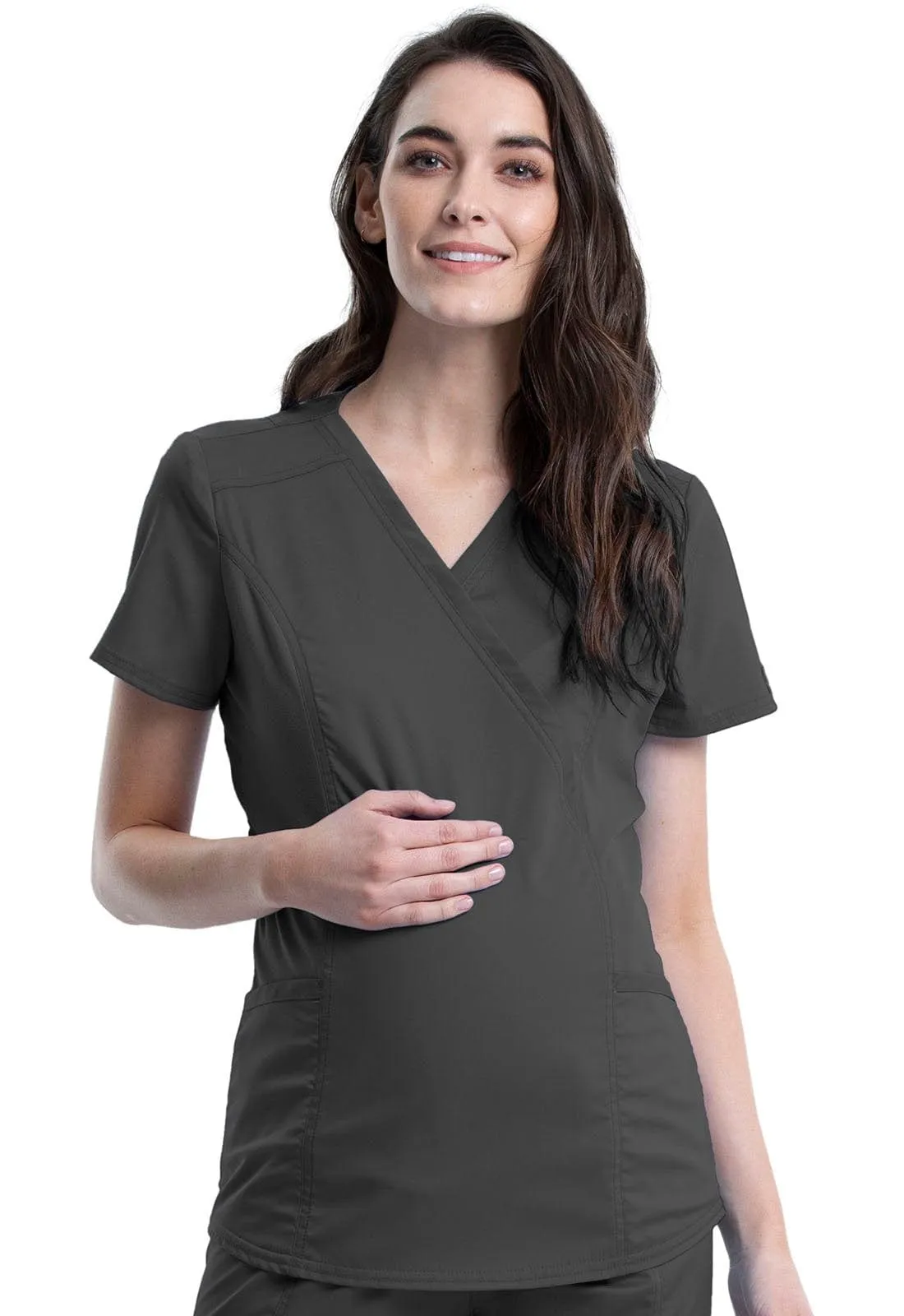 WW Revolution Maternity Mock Wrap Scrub Top WW688