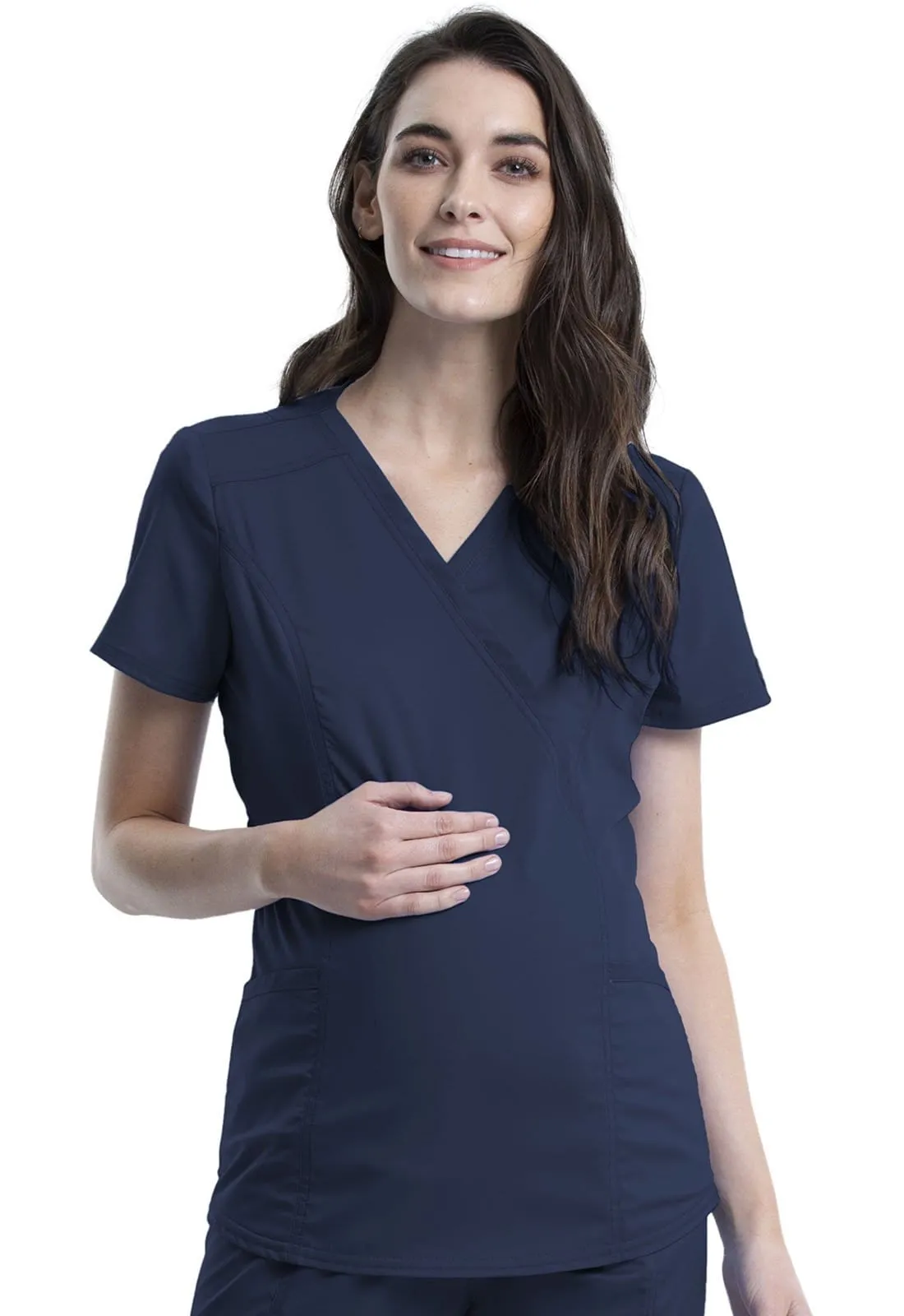 WW Revolution Maternity Mock Wrap Scrub Top WW688