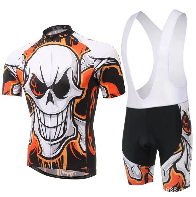 XINTOWN Skull Short Sleeve Cycling Jersey Set