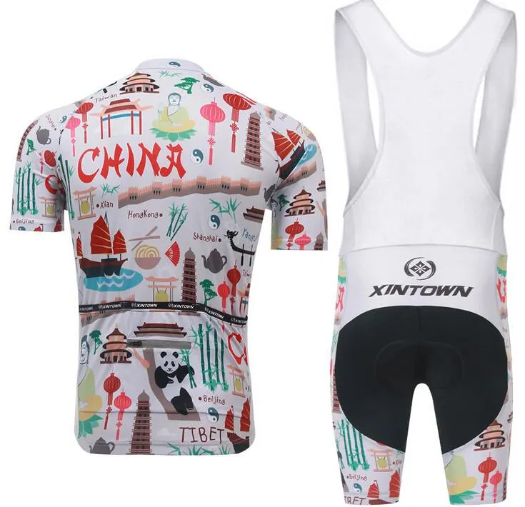 XINTOWN White Panda Short Sleeve Cycling Jersey Set