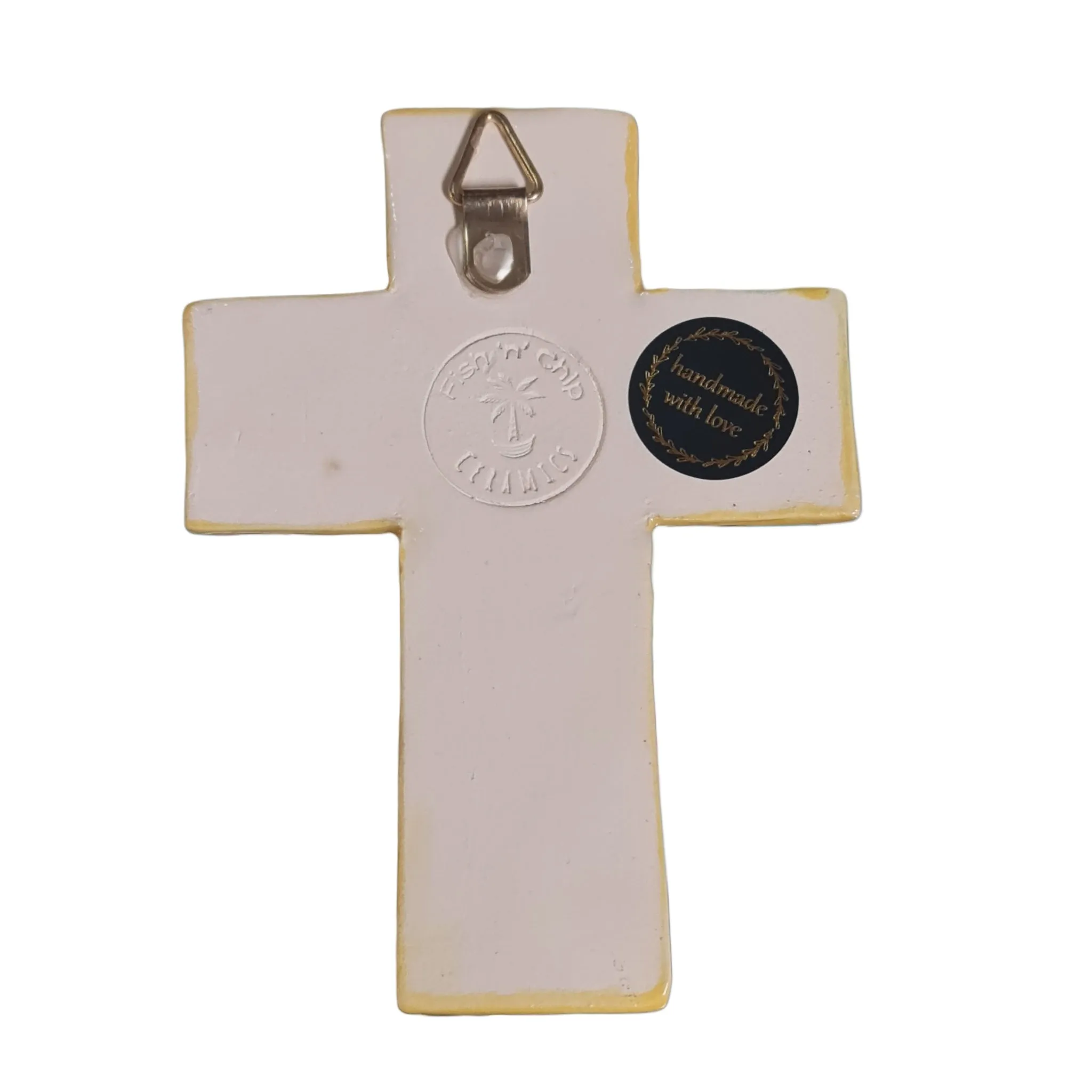 Zante Ceramic Wall Cross Yellow and Gold